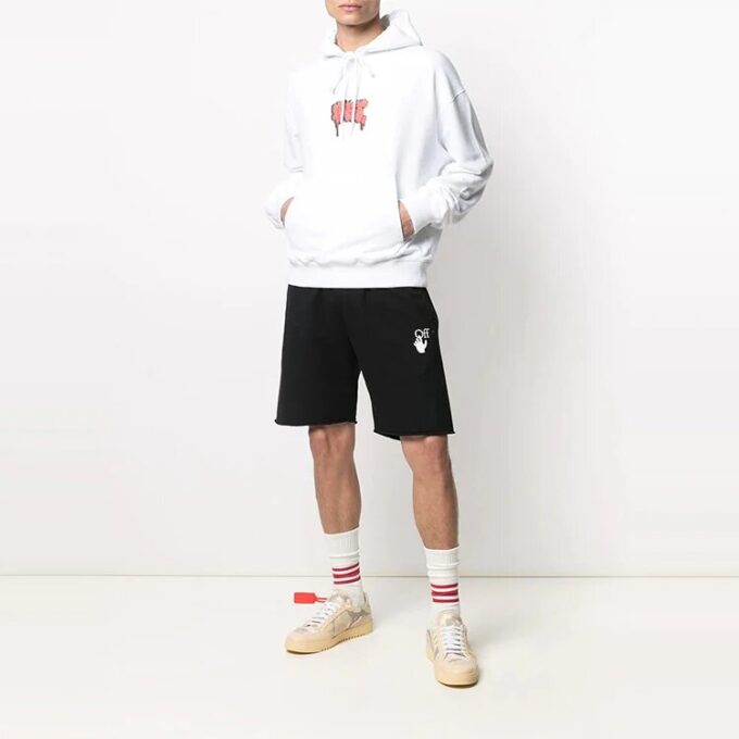 Off-White Hombre SS21 Estampado de grafitis Logotipo Blanco