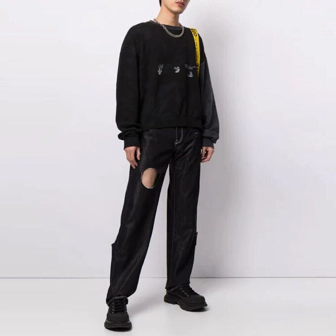 Off-White Hombre SS21 Logo Impreso Negro