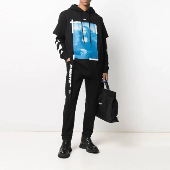 Off-White Hombre SS21 Mona Lisa Impresión Negro
