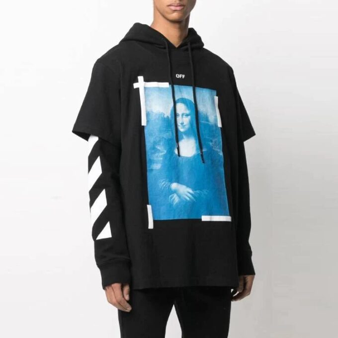 Off-White Hombre SS21 Mona Lisa Impresión Negro