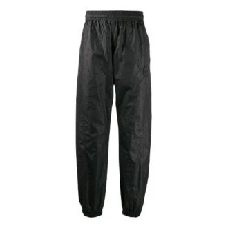 Off-White Hombre SS21 Pantalones deportivos de corte holgado con cintura elástica, color liso, negros
