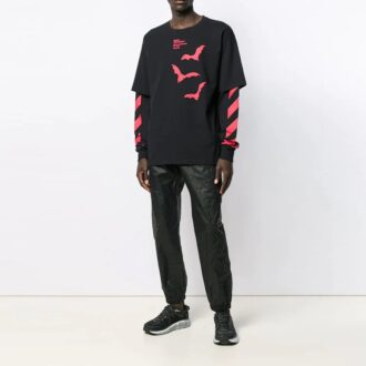 Off-White Hombre SS21 Pantalones deportivos de corte holgado con cintura elástica, color liso, negros