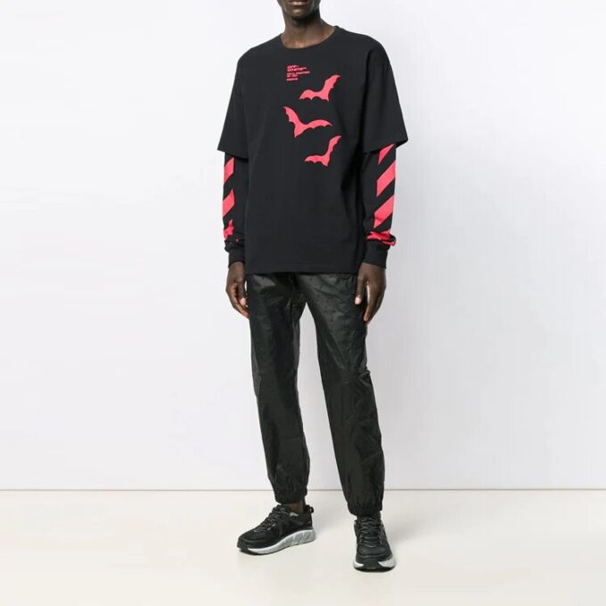 Off-White Hombre SS21 Pantalones deportivos de corte holgado con cintura elástica, color liso, negros