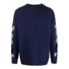 Off-White Hombre SS21 Patrón de rayas Tejido intarsia Azul