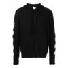 Off-White Hombre SS22 Camiseta con capucha y cremallera, estampado del logotipo clásico, manga larga, versión estándar, negro