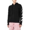 Off-White Hombre SS22 Camiseta con capucha y cremallera, estampado del logotipo clásico, manga larga, versión estándar, negro