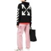 Off-White Hombre SS22 Camiseta con capucha y cremallera, estampado del logotipo clásico, manga larga, versión estándar, negro