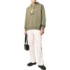 Off-White Hombre SS22 Camiseta de manga larga con capucha y estampado ilustrado en color liso, verde