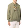 Off-White Hombre SS22 Camiseta de manga larga con capucha y estampado ilustrado en color liso, verde