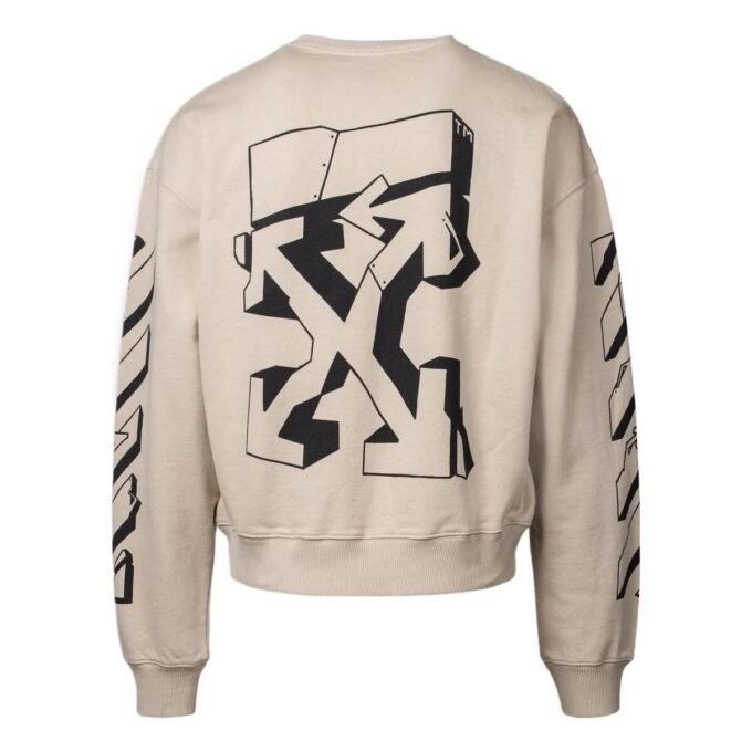 Off-White Hombre SS22 Camiseta de manga larga con cuello redondo y estampado del logotipo clásico en la espalda, versión básica