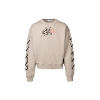 Off-White Hombre SS22 Camiseta de manga larga con cuello redondo y estampado del logotipo clásico en la espalda, versión básica