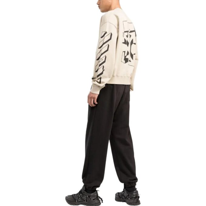 Off-White Hombre SS22 Camiseta de manga larga con cuello redondo y estampado del logotipo clásico en la espalda, versión básica