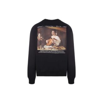 Off-White Hombre SS22 Camiseta de manga larga con cuello redondo y estampado del logotipo, color negro