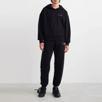 Off-White Hombre SS22 Camiseta negra de manga larga con capucha y estampado de la pintura Caravaggio