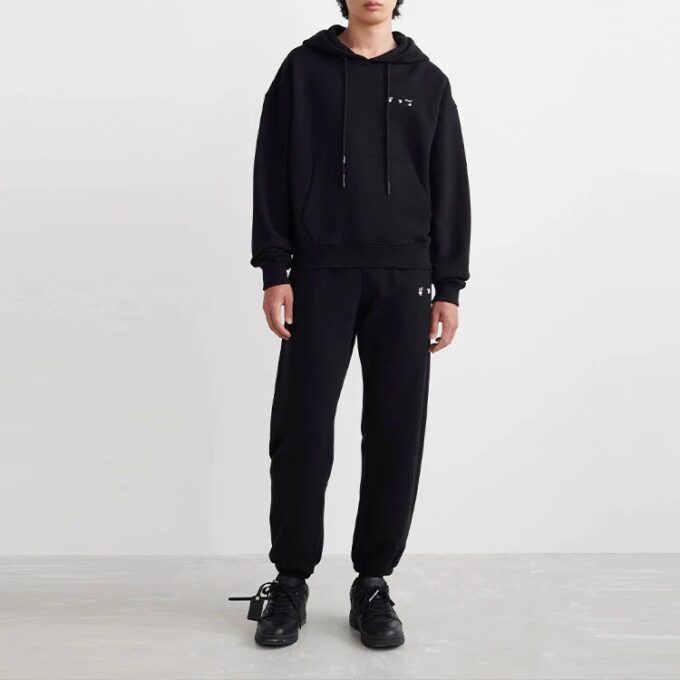 Off-White Hombre SS22 Camiseta negra de manga larga con capucha y estampado de la pintura Caravaggio