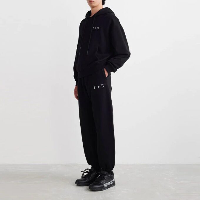 Off-White Hombre SS22 Camiseta negra de manga larga con capucha y estampado de la pintura Caravaggio