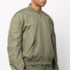 Off-White Hombre SS22 Chaqueta Aviador con cuello acanalado y logotipo bordado Verde militar