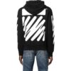 Off-White Hombre SS22 Chaqueta con cremallera y estampado de rayas diagonales, versión negra