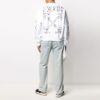Off-White Hombre SS22 Cuello redondo y manga larga con estampado de flecha en la espalda, corte holgado, blanco