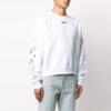 Off-White Hombre SS22 Cuello redondo y manga larga con estampado de flecha en la espalda, corte holgado, blanco