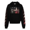 Off-White Hombre SS22 Estampado Con capucha Manga larga Corte holgado Negro
