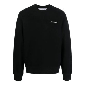 Off-White Hombre SS22 Estampado del logotipo en la espalda Cuello redondo Manga larga Negro