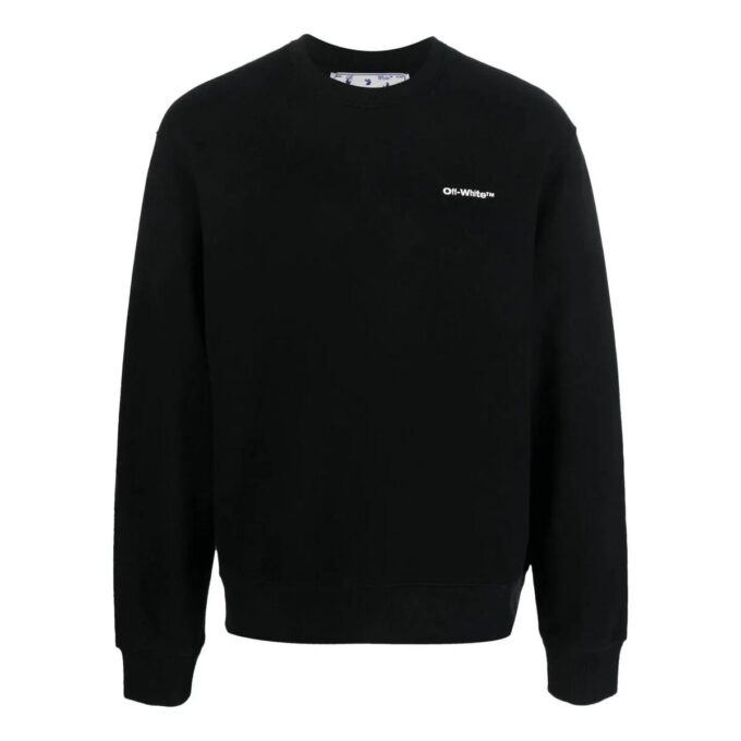 Off-White Hombre SS22 Estampado del logotipo en la espalda Cuello redondo Manga larga Negro