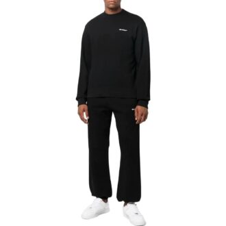Off-White Hombre SS22 Estampado del logotipo en la espalda Cuello redondo Manga larga Negro
