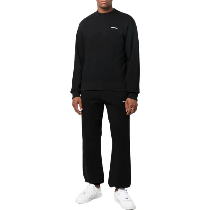 Off-White Hombre SS22 Estampado del logotipo en la espalda Cuello redondo Manga larga Negro