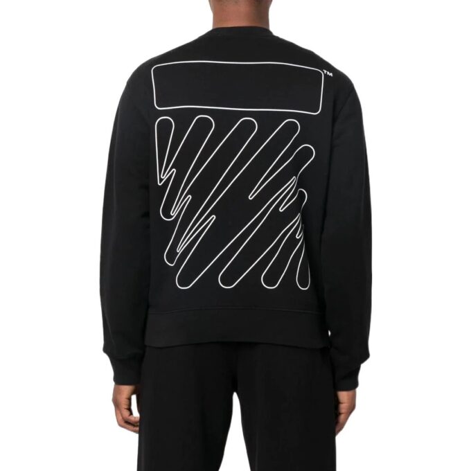 Off-White Hombre SS22 Estampado del logotipo en la espalda Cuello redondo Manga larga Negro