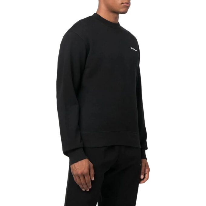 Off-White Hombre SS22 Estampado del logotipo en la espalda Cuello redondo Manga larga Negro