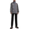 Off-White Hombre SS22 Estampado Geométrico Completo Cuello Alto Chaqueta Con Capucha Versión Otoño Negro