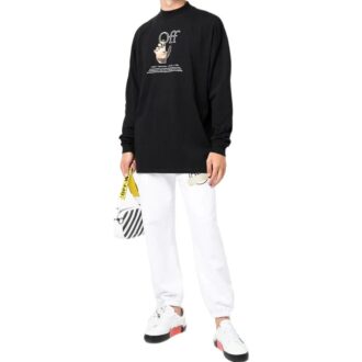 Off-White Hombre SS22 Estampado Manga larga Versión Negro