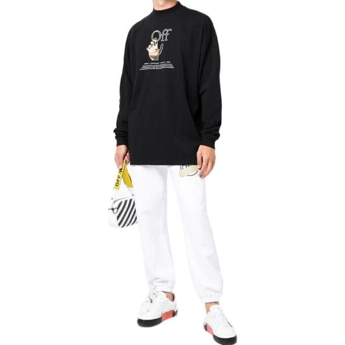 Off-White Hombre SS22 Estampado Manga larga Versión Negro
