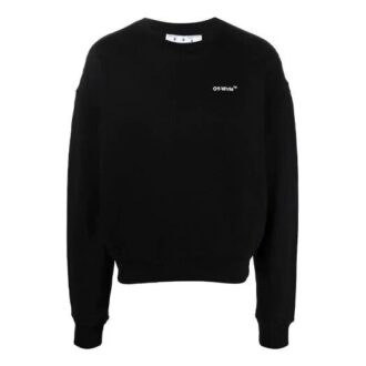 Off-White Hombre SS22 Jersey de cuello redondo con estampado de Arrows, corte holgado, negro