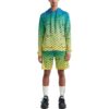 Off-White Hombre SS22 Jersey de cuello redondo holgado con estampado completo del logotipo y degradado