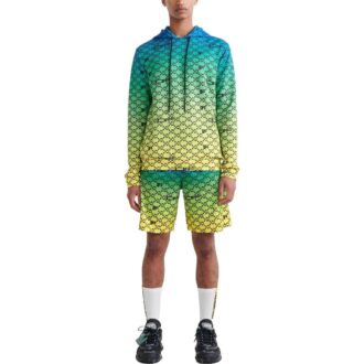 Off-White Hombre SS22 Jersey de cuello redondo holgado con estampado completo del logotipo y degradado
