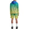 Off-White Hombre SS22 Jersey de cuello redondo holgado con estampado completo del logotipo y degradado