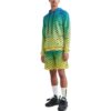 Off-White Hombre SS22 Jersey de cuello redondo holgado con estampado completo del logotipo y degradado