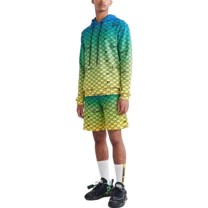 Off-White Hombre SS22 Jersey de cuello redondo holgado con estampado completo del logotipo y degradado
