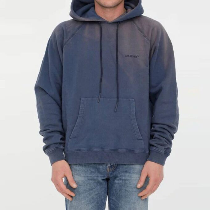 Off-White Hombre SS22 Jersey de manga raglán con degradado Azul