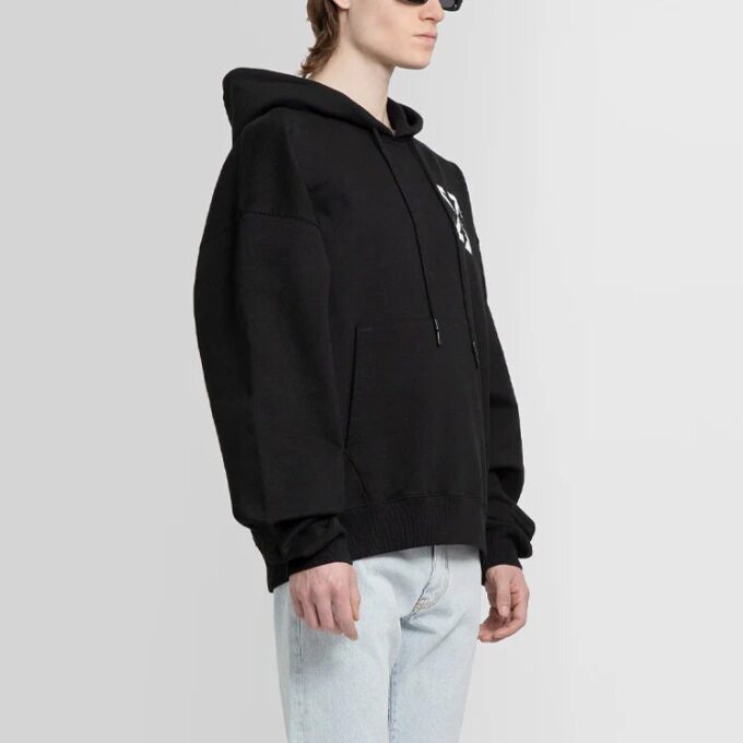 Off-White Hombre SS22 Kangaroo Pocket Arrows Grande Otoño Negro