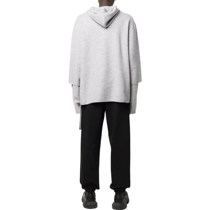 Off-White Hombre SS22 Liso Cómoda Sudadera con capucha y cordón Manga larga Gris
