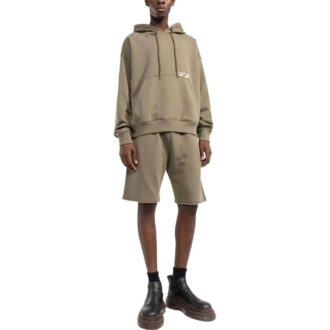 Off-White Hombre SS22 Liso con estampado de logotipo y rayas, con capucha y manga larga, color marrón