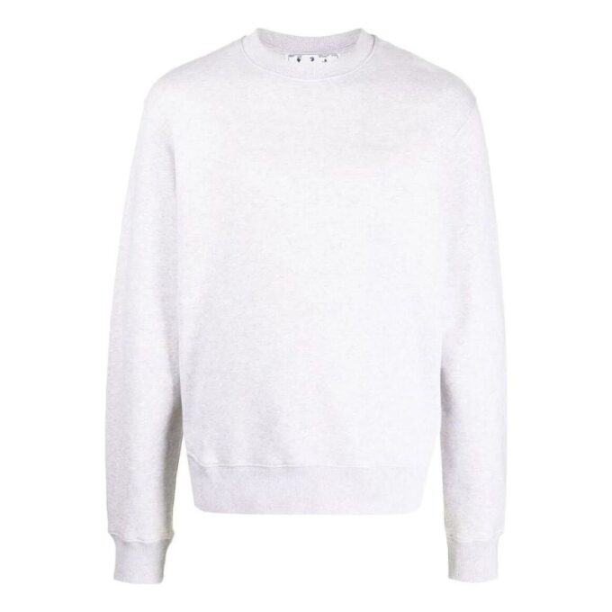 Off-White Hombre SS22 Liso con estampado de rayas, cuello redondo y manga larga, versión blanca