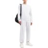 Off-White Hombre SS22 Liso con estampado de rayas, cuello redondo y manga larga, versión blanca