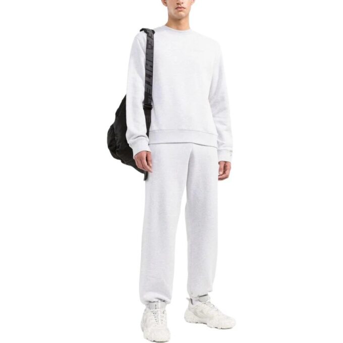 Off-White Hombre SS22 Liso con estampado de rayas, cuello redondo y manga larga, versión blanca