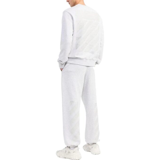Off-White Hombre SS22 Liso con estampado de rayas, cuello redondo y manga larga, versión blanca