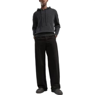 Off-White Hombre SS22 Liso Logo trasero Estampado Sudadera con capucha Manga larga Gris