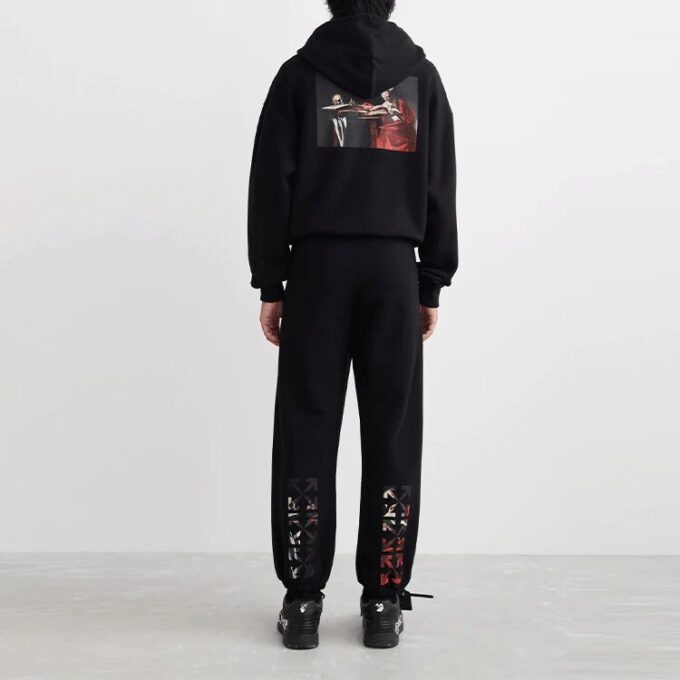 Off-White Hombre SS22 Logo Bundle Feet Pantalones deportivos/Pantalones/Pantalones de chándal Negro